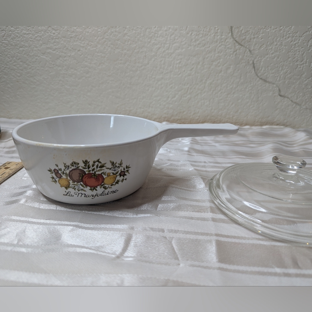 Corning Ware Spice Of Life Saucepan Glass Lid 1 1/2 Pint Vegetables Vintage USA